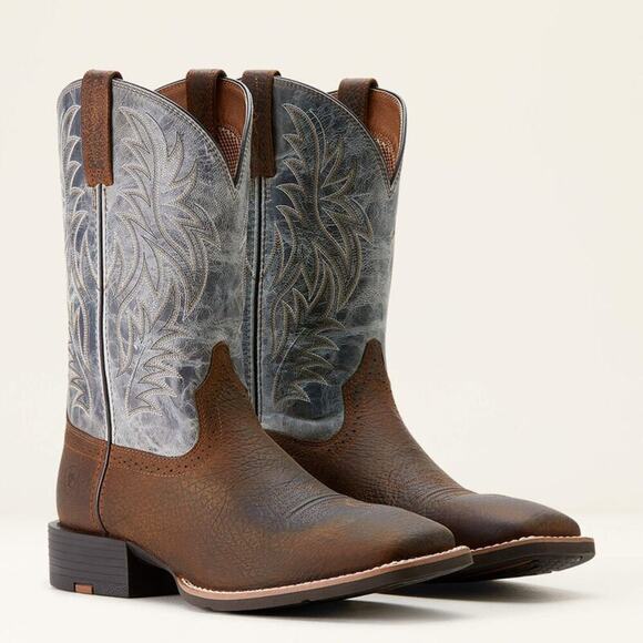 Ariat Men’s EARTH|GLACIER BLUE Sport Wide Square Toe Cowboy Boot | NEW/NIB!! - Picture 1 of 12